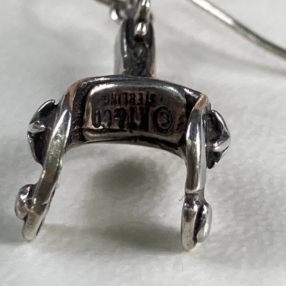 Pretty sterling silver spur dangle earrings, signed, possibly Kee Tsosie - Picture 5 of 9
